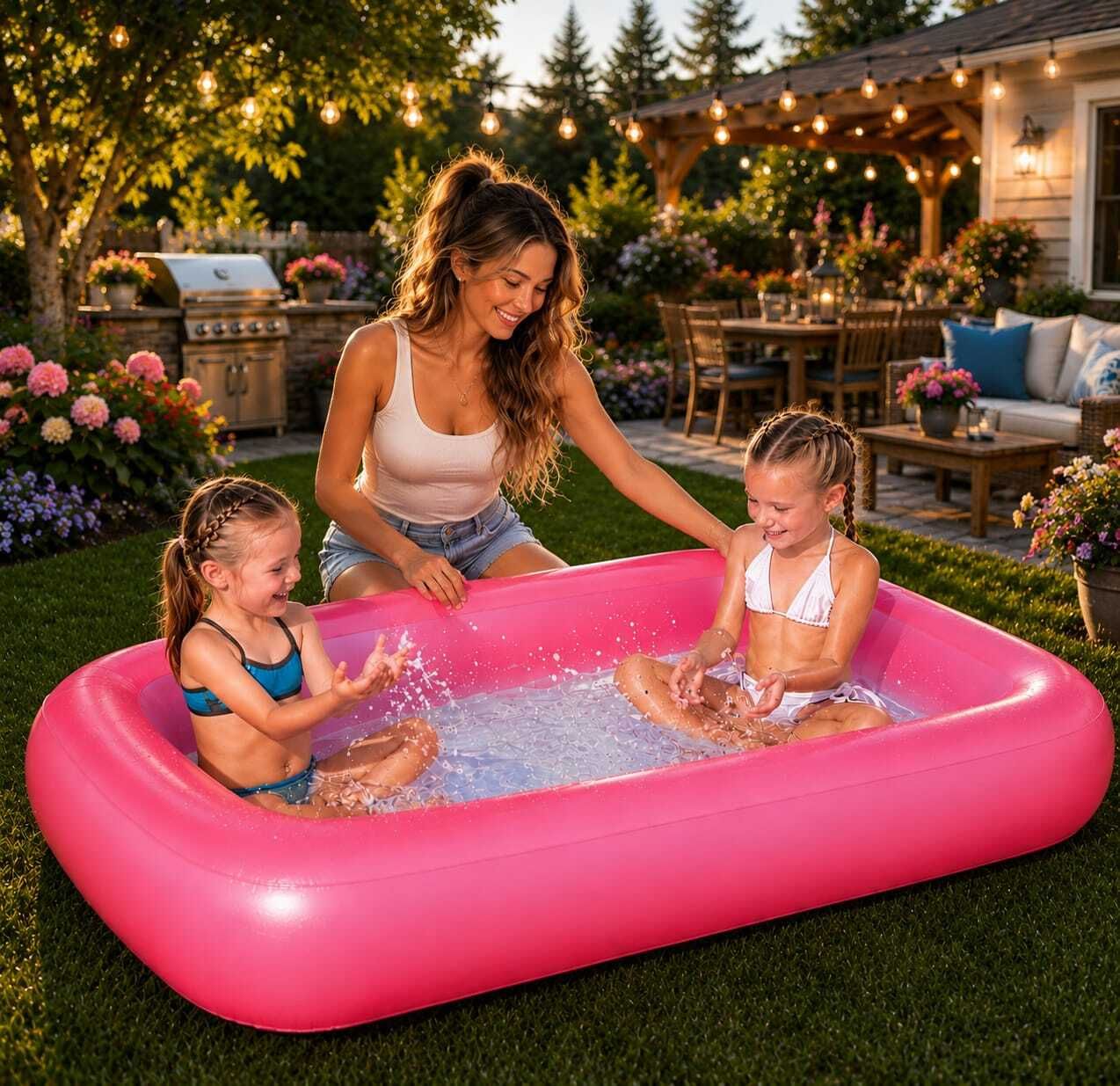 Silicone Rubber Outdoor Pink (IND*177)Swimming Pool Inflatable Swimming Pool-image-24