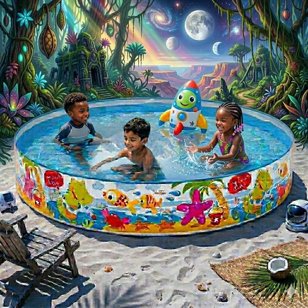 tiny tales Above Ground Kids Pool (IND*190) Paddling Pool Inflatable Swimming Pool-picture-49