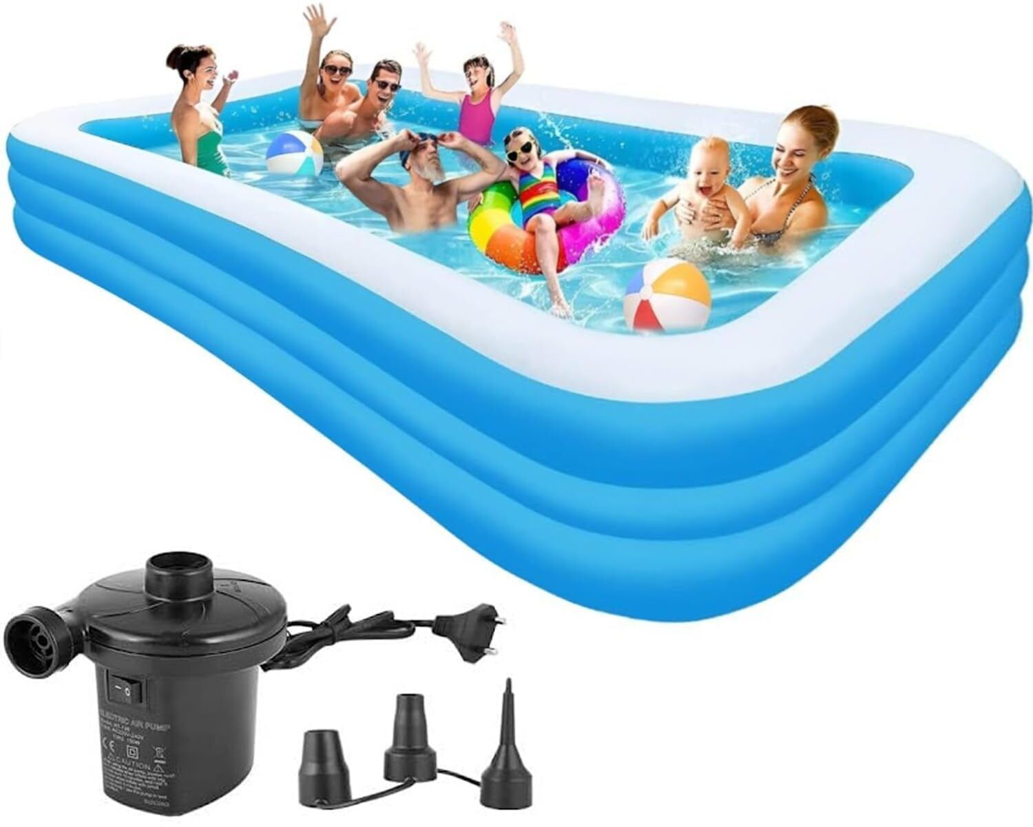 Bath Tub With Electric Pump For Adults(Blue 10 Feet,3Layer) Inflatable Swimming Pool-image-5