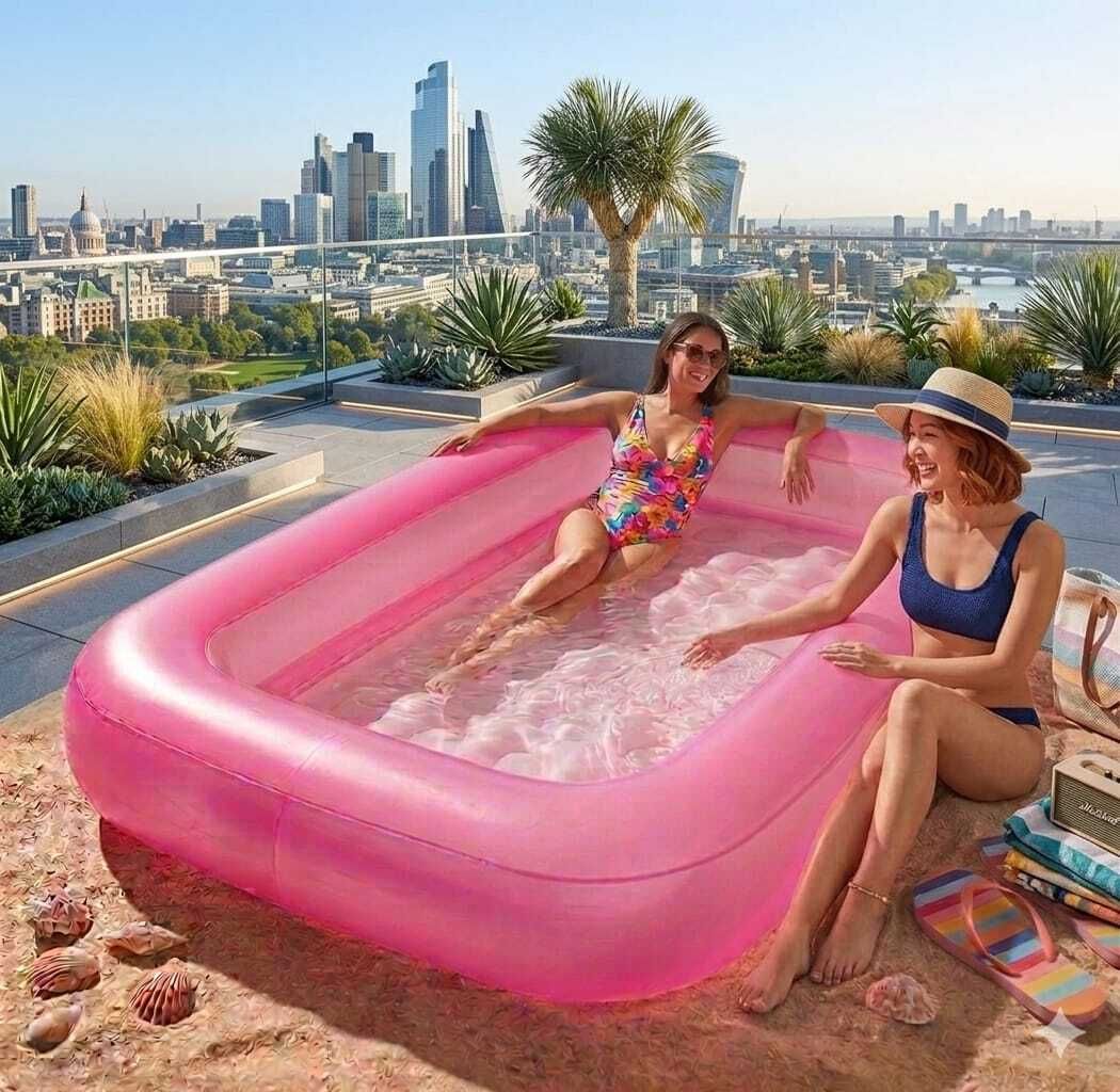 tiny tales Foldable Portable Bath (IND*373)Tub for Kids & Adults Inflatable Swimming Pool-picture-19
