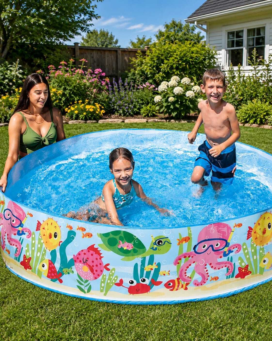intelligent 5 ft Play Pool for Home Garden &(IND*620) Summer Inflatable Swimming Pool-picture-11