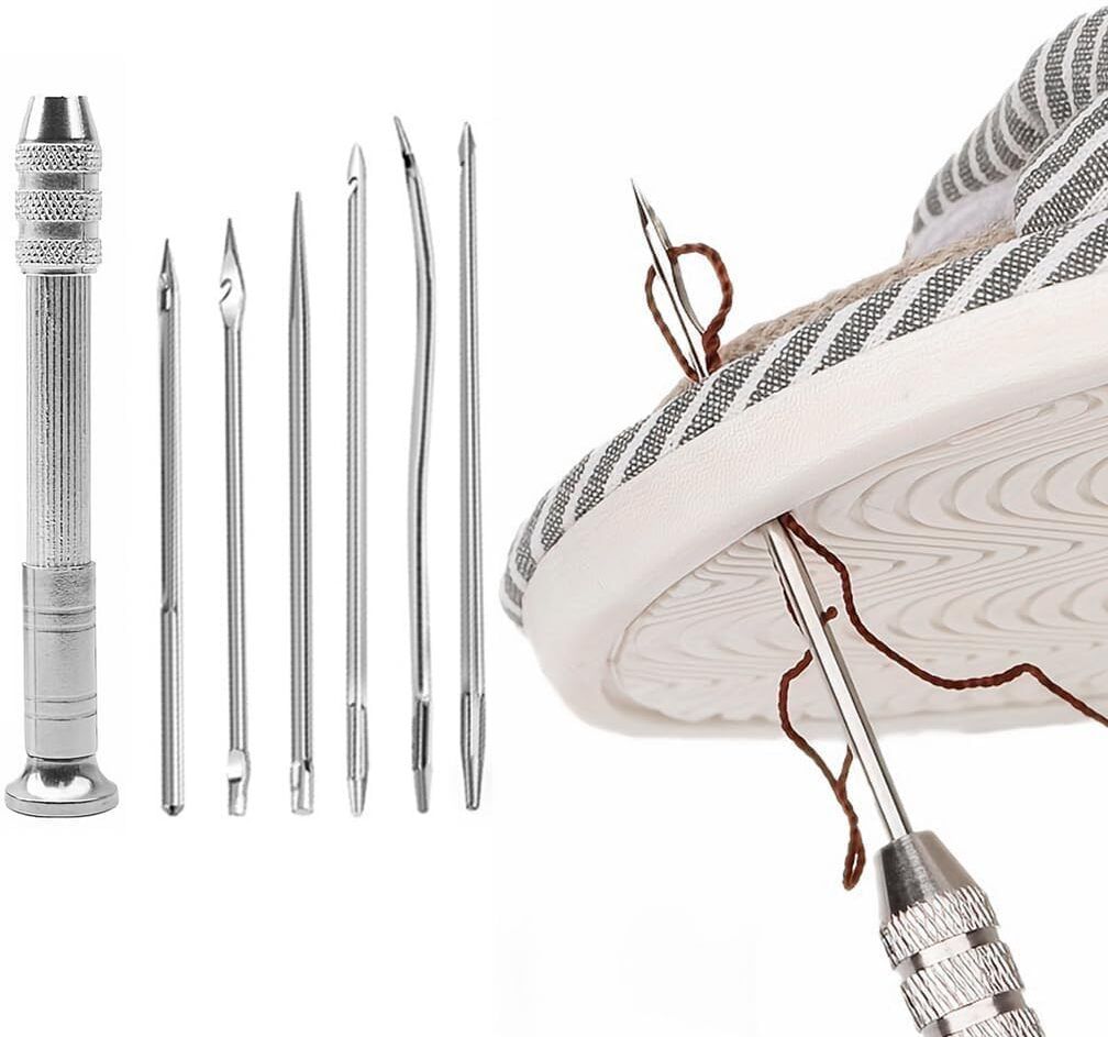 7Pcs Leather Sewing Awl Needle Set, Shoe Repair Tool Kit, DIY Handmade, Awl-image-32