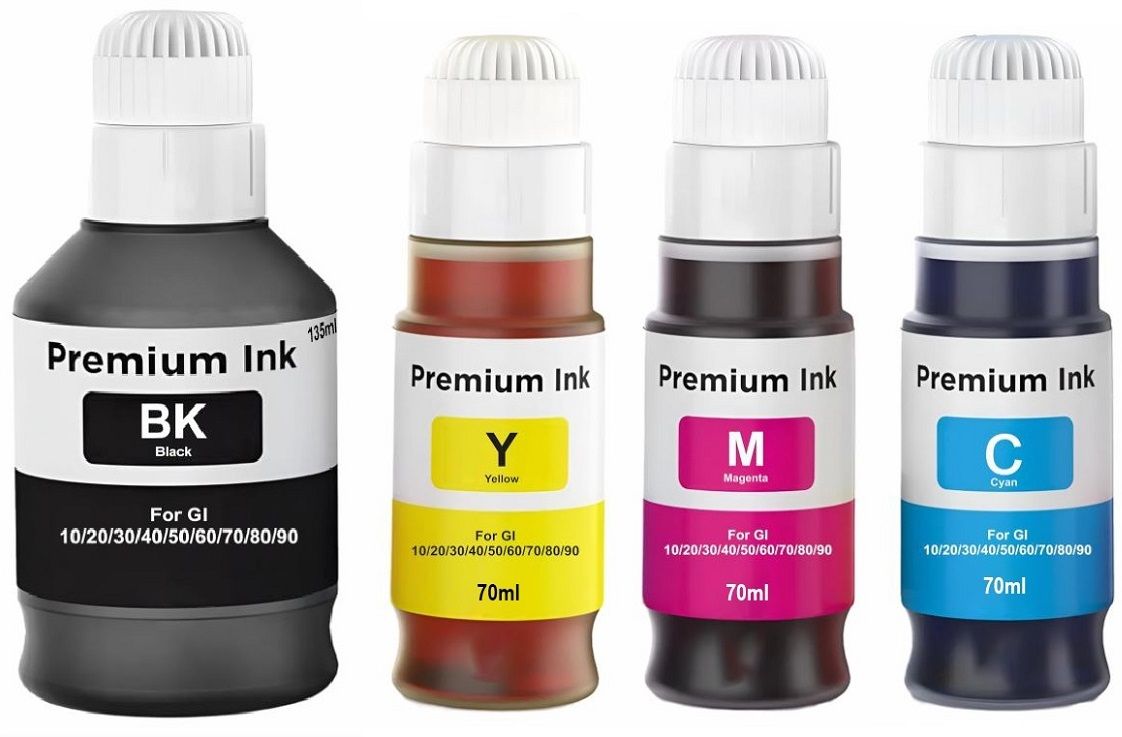 verena GI-70 High Quality Ink for PIXMA GM2070,GM4070,G5070,G6070,G7070 Printers Black + Tri Color Combo Pack Ink Bottle