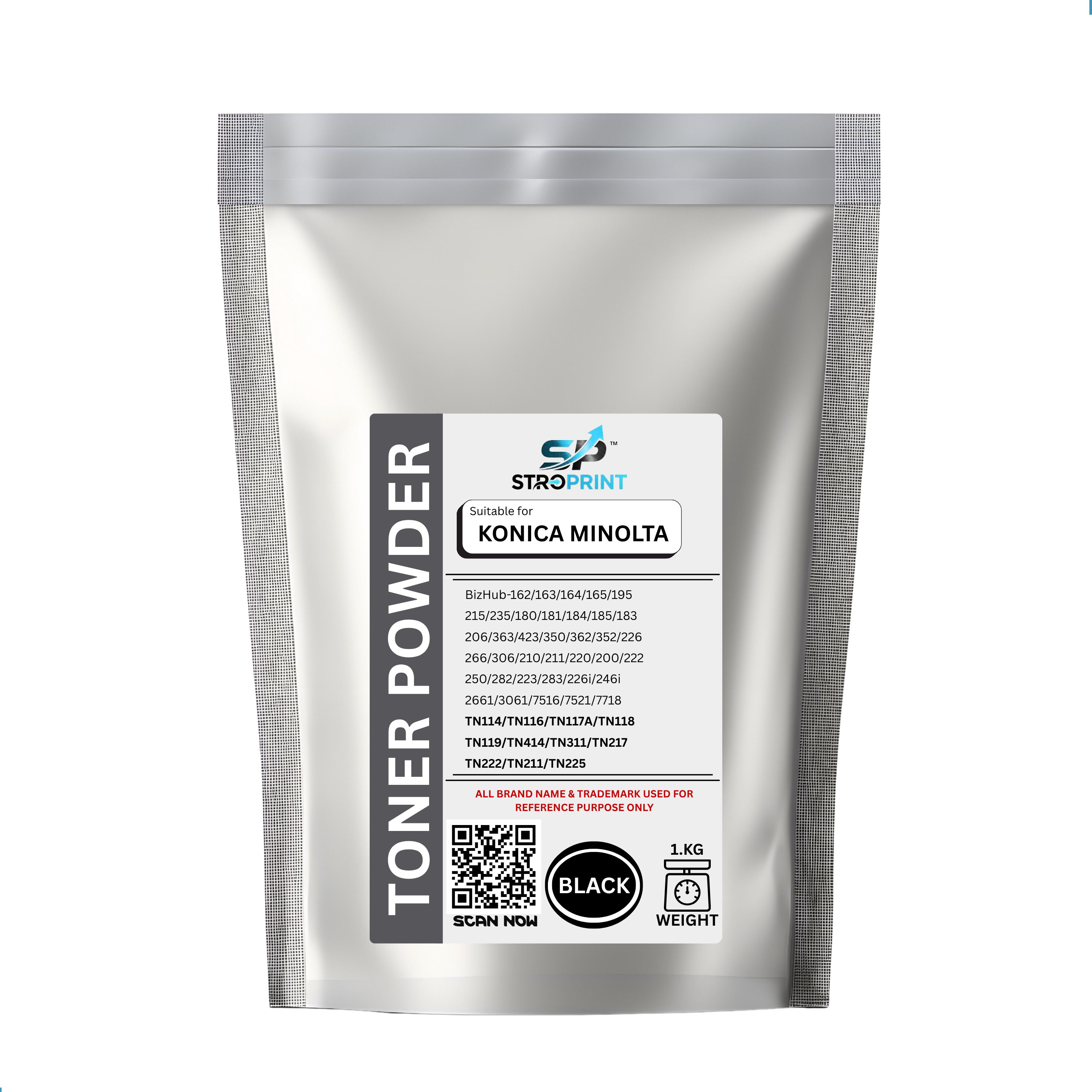 STROPRINT KONICA MINOLTA TONER POWDER (1 KG) FOR BizHub-162/163/164/165/195... Black Ink Toner Powder-image-15