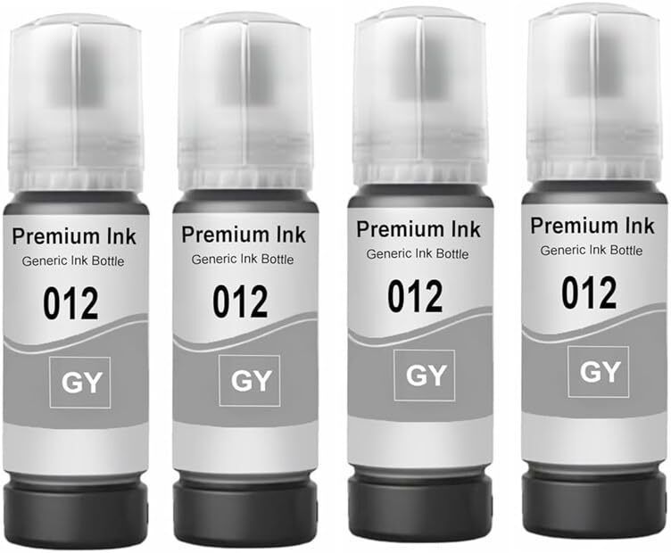 Flicker 012 Grey Ink Refill Bottle 4 Pcs | Compatible for Ink Tank Printers | Grey Ink Bottle-image-47