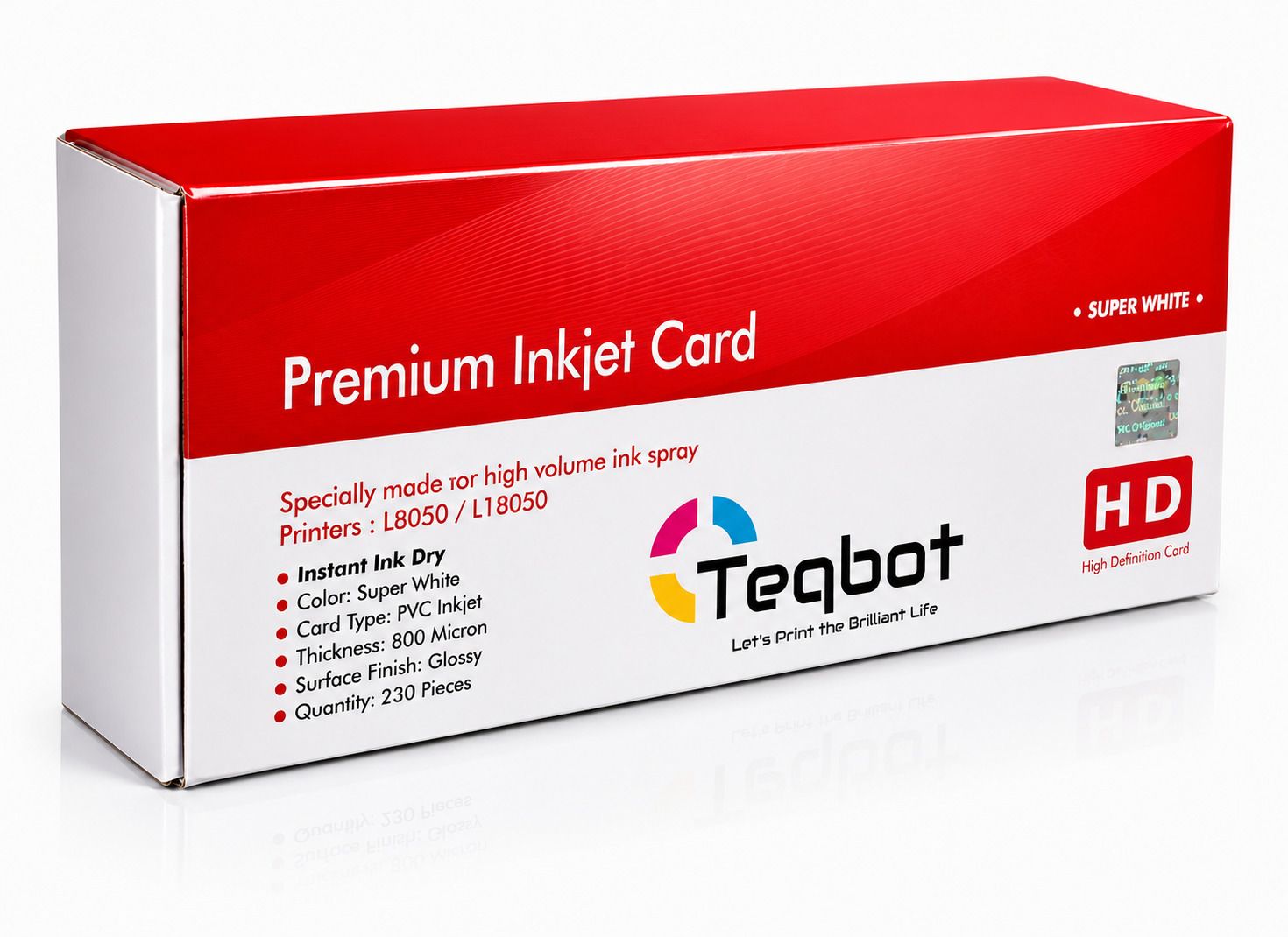 Teqbot 230PCS Premium White PVC Inkjet Cards for Epson L8050/L18050 Printers White Ink Cartridge-image-10