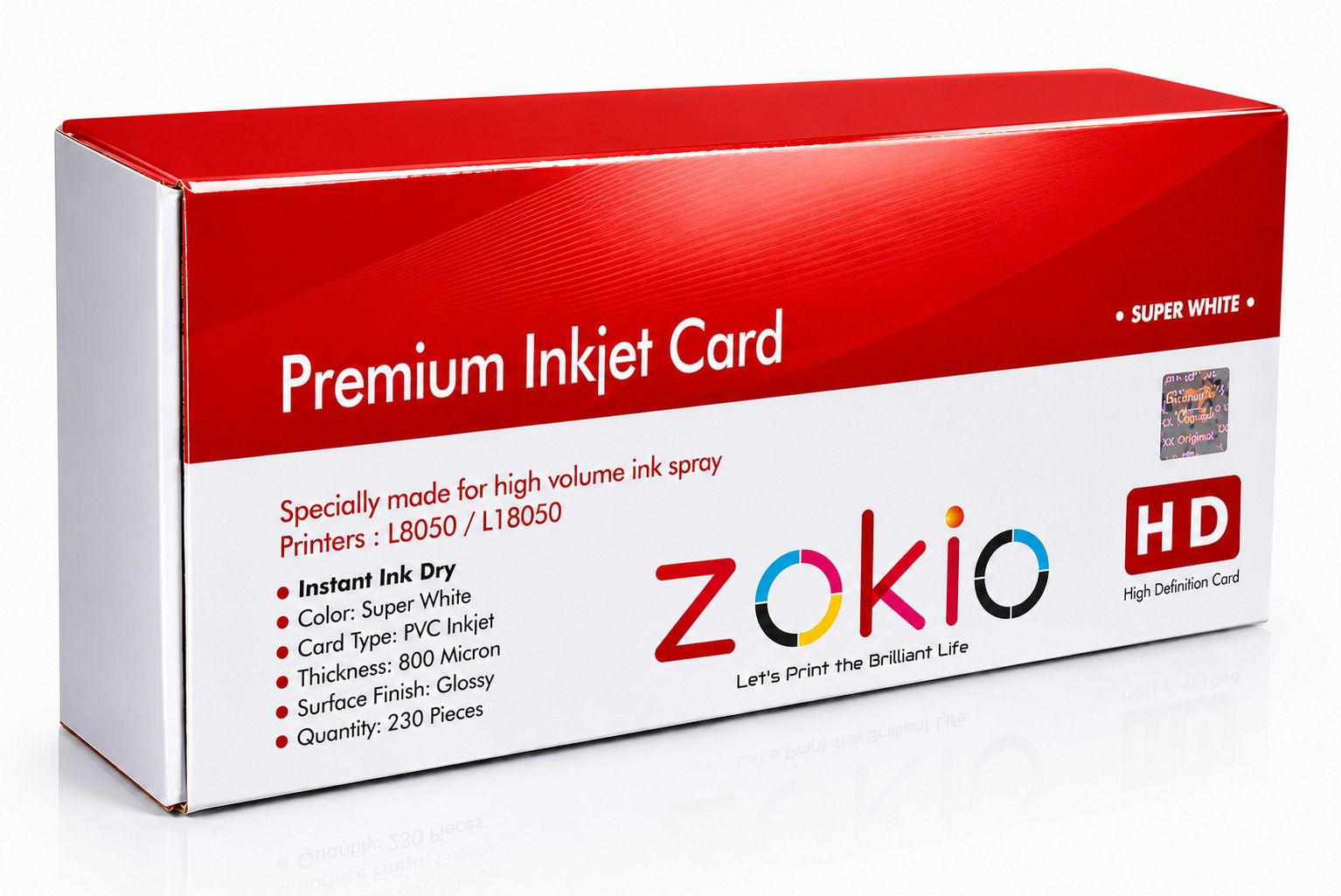 ZOKIO Premium PVC Inkjet Cards 230 PCS for Epson L8050 L18050 | Glossy White Cards White Ink Toner-image-17