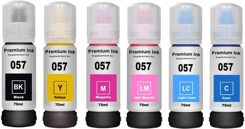 OnlyU 057 High Quility Refill Ink Compatible For L8050, L18050, L8150W Printer Black + Tri Color Combo Pack Ink Bottle-picture-14
