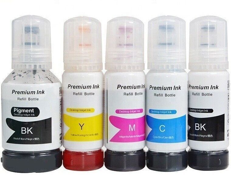 NMOZRKL 008 Refill Ink Compatible for L6460/L6490/L6550/L6570/L6580/L11160 Printers Black + Tri Color Combo Pack Ink Bottle-image-19