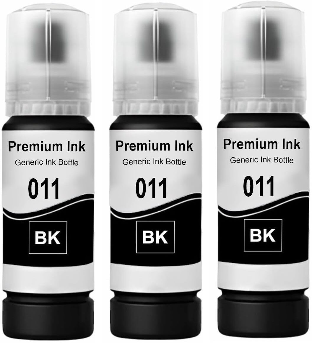 Flicker 011 Refill Ink Compatible For L8180 and L8160 Printer 70ML X 3 Black Ink Bottle-image-45