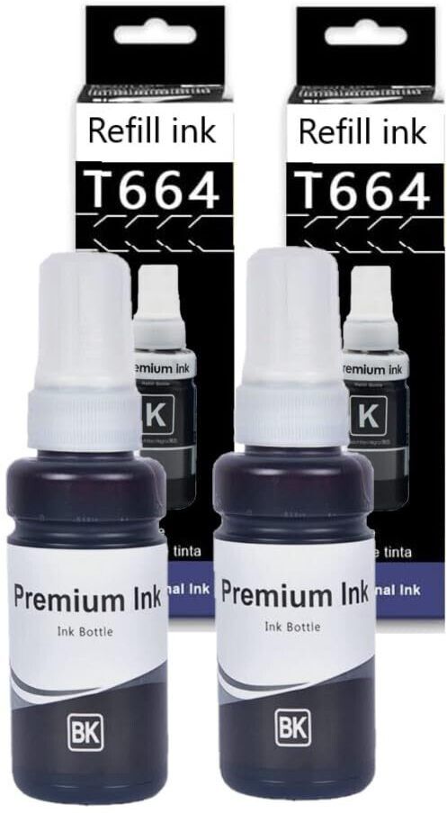 Gedi 664 Refill Ink Compatible for Epson L130, L220, L310, L360, L365, L380 Printer Black - Twin Pack Ink Bottle-picture-24