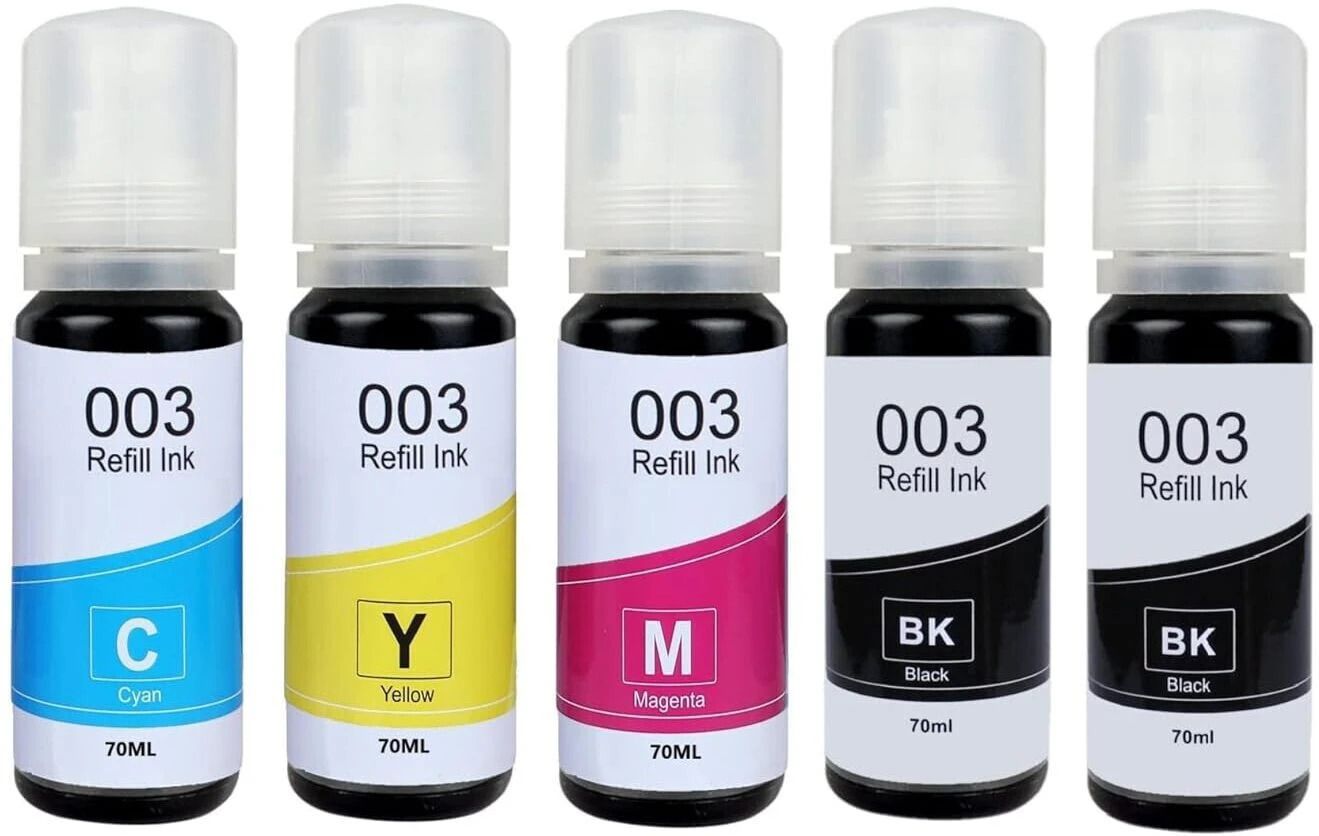 gAdi 003 Refill Ink for Epson L3110,L3150,L3250,L3252,L3101,L3210,L3215,L3216 Printer Black + Tri Color Combo Pack Ink Bottle-image-36