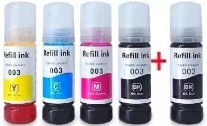 PRINTIFY 001/ 003 Ink for Epson L3110, L3150, L3250, ,L3116,L3101,L3210,L3215,L3216, Black + Tri Color Combo Pack Ink Bottle