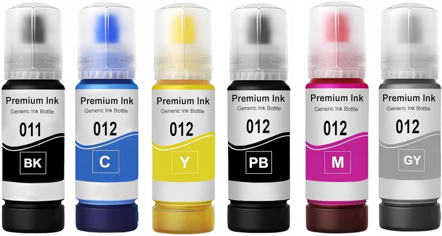 Flicker 011&012 Refill Ink Bottle Compatible for L8180 and L8160 Printers (6 INK BOTTLE) Black + Tri Color Combo Pack Ink Bottle-image-48