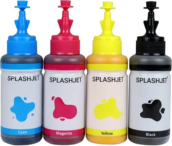 spj Splashjet Sublimation Ink for Ep Printers L130, L220, L360, L380, L1300 - Black + Tri Color Combo Pack Ink Bottle
