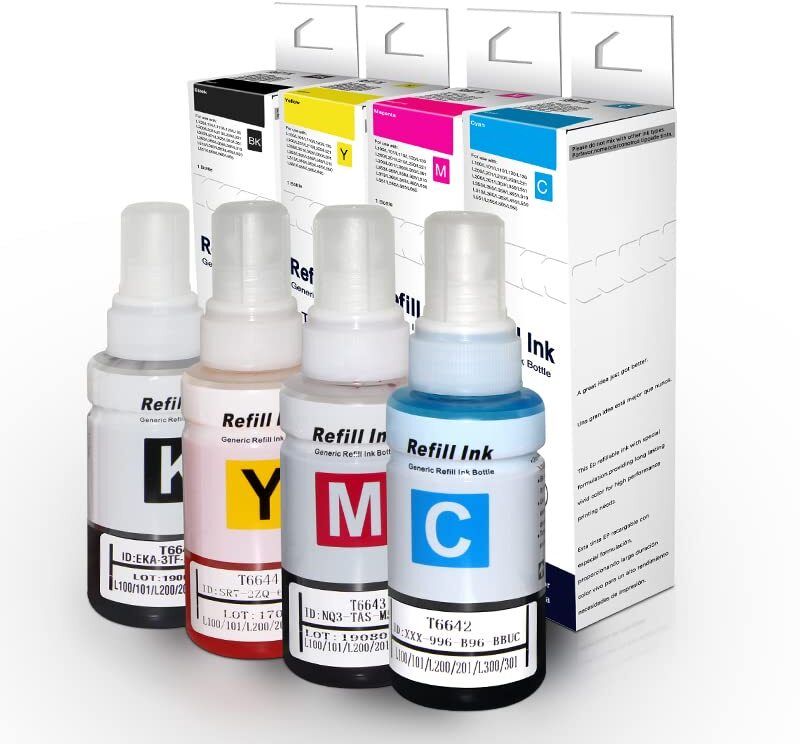 PAL 664 Ink Refill for Epson L130 L360 L380 L385 L565 70ml x4 CMYK Black + Tri Color Combo Pack Ink Bottle-image-39