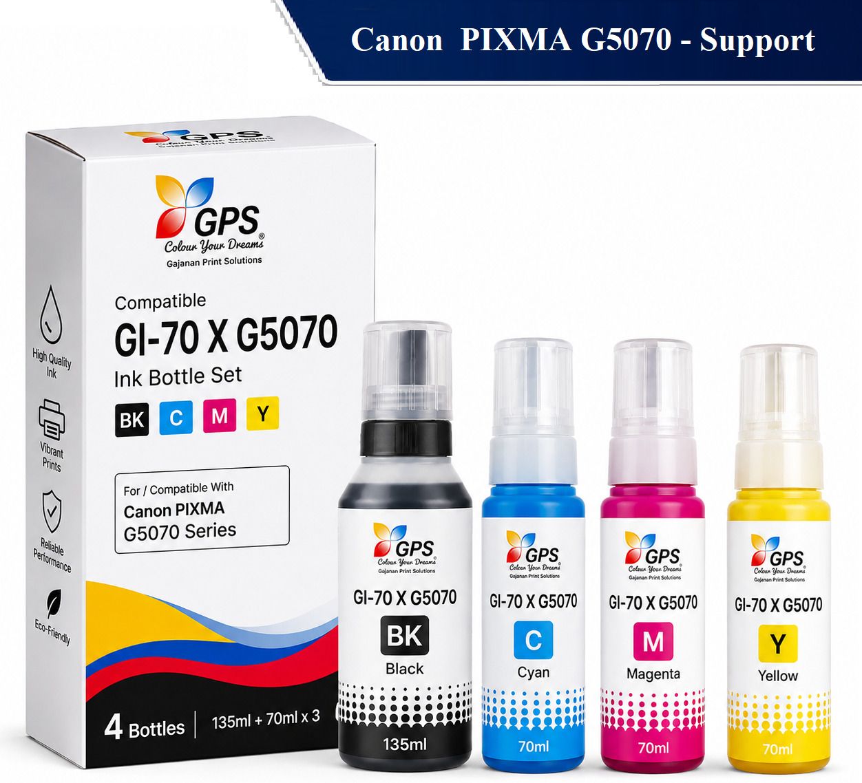 GPS Colour Your Dreams Canon PIXMA G5070 Series Printer Compatible Ink Bottle Set Black - Twin Pack Ink Bottle-image-21