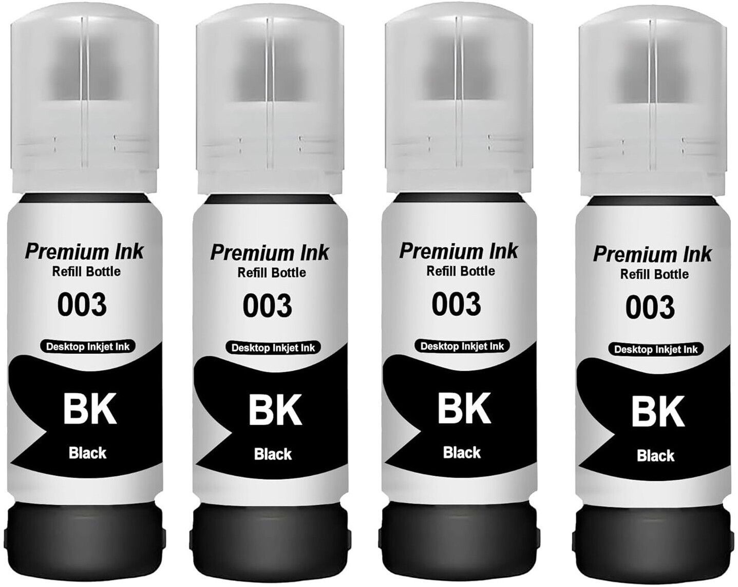 GHT 001/003/008 Refill Ink for Epson L3110, L3150, L3210, L3215 Printer 4 Pieces Black Ink Bottle