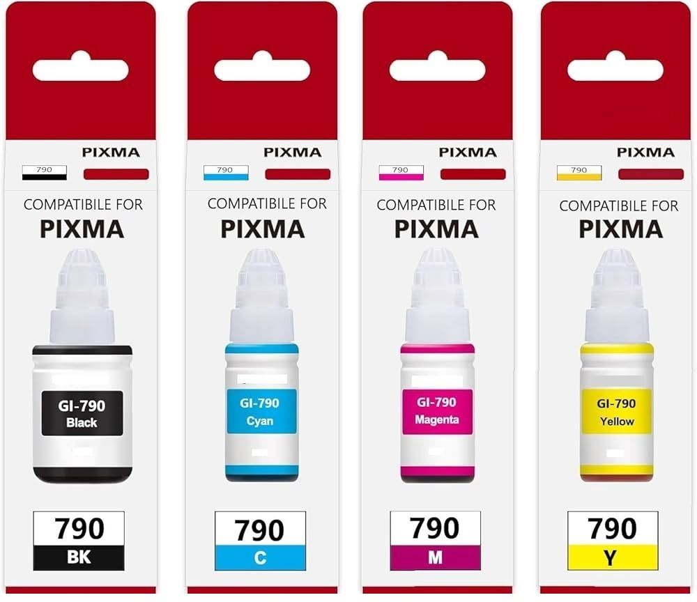Krishna Toner GI 790 Ink For Cn G1000 G1010 G1100 G2000 G2002 G2010 G2012 G3000 G3010 G4000 Black + Tri Color Combo Pack Ink Bottle-image-15