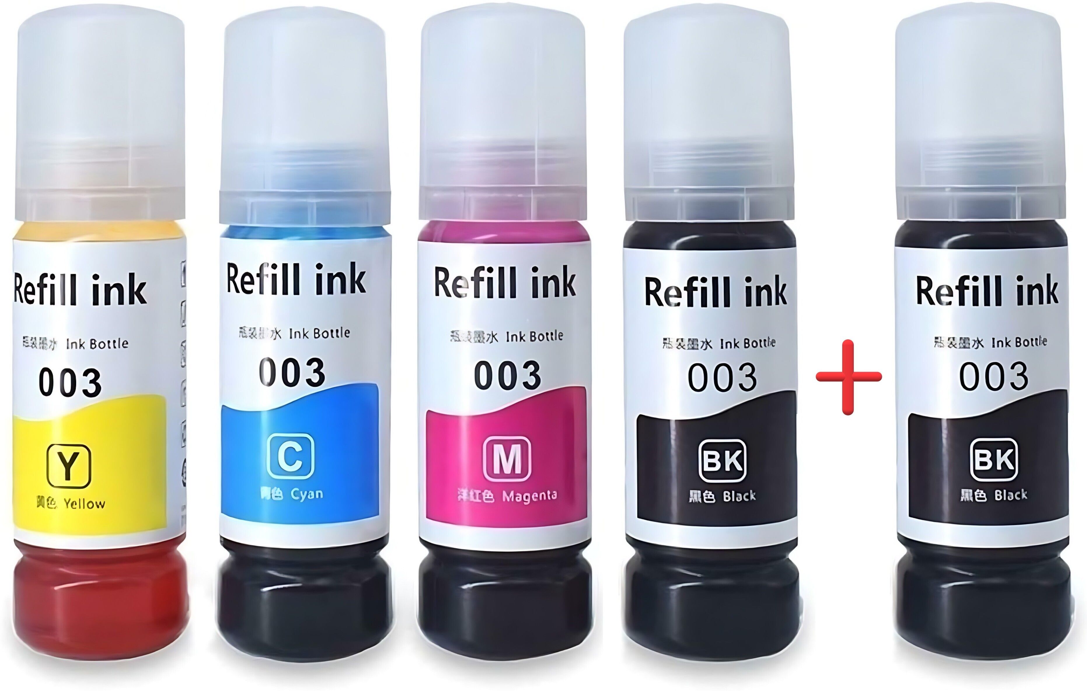 QIMAGE 001/ 003 Ink for L3110, L3150, L3250, L3116,L3101,L3210,L3215,L3216 Black + Tri Color Combo Pack Ink Bottle-image-23