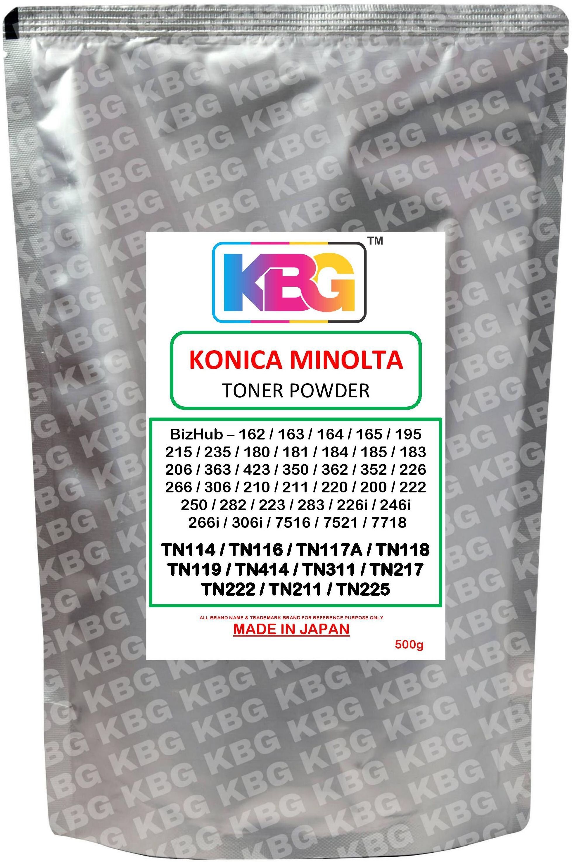 KBG For KONICA MINOLTA Bizhub 162 163 165 184 185 195 206 215 222 226 306 266i 363 Black Ink Toner Powder