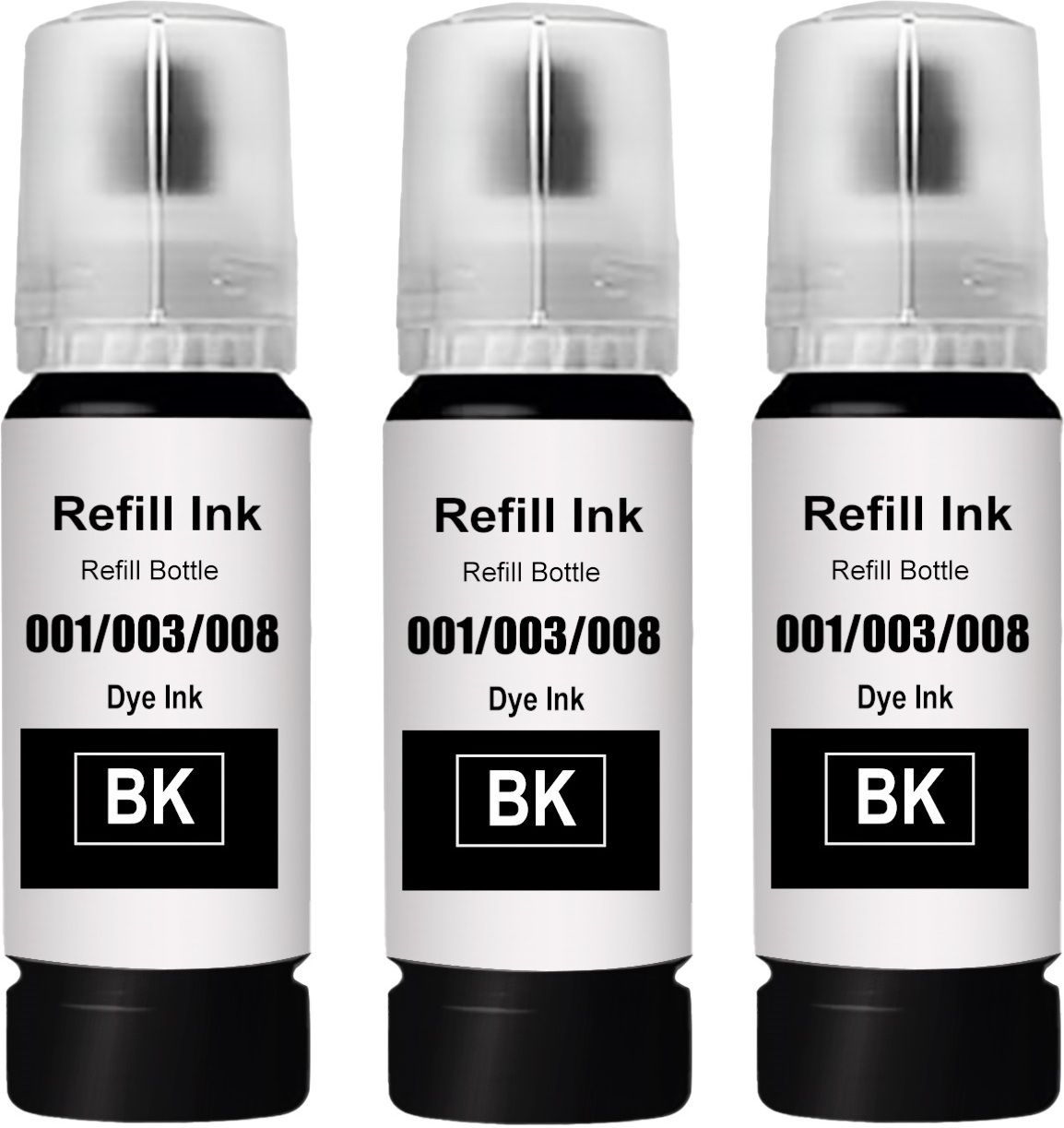 canoff 003,001 Refill Ink for L3110,L3150,L3250,L3252,L3115,L3116 Printer Pack of 3 Black Ink Bottle-image-34