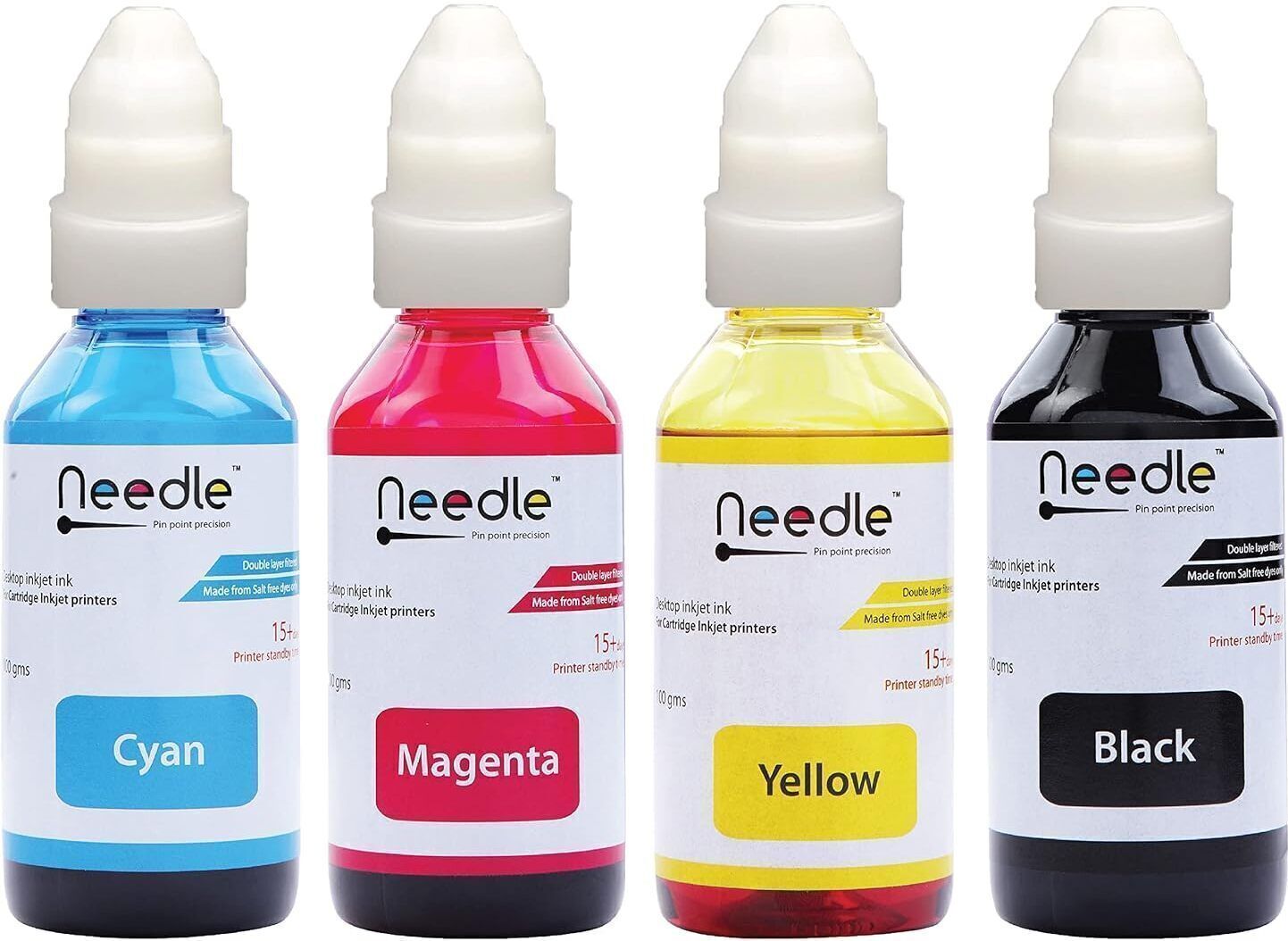 Needle 4x100 gms GI 790 for G1010 G2000 G2002 G2010 G2012 G3000 G3010 G4000 Printers Black + Tri Color Combo Pack Ink Bottle-picture-16