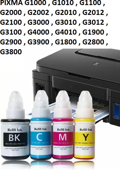 canoff G Series GI 790 Ink Compatible Canon G2000 refill ink ,G2010,G2012,G3010 Black + Tri Color Combo Pack Ink Bottle-image-2