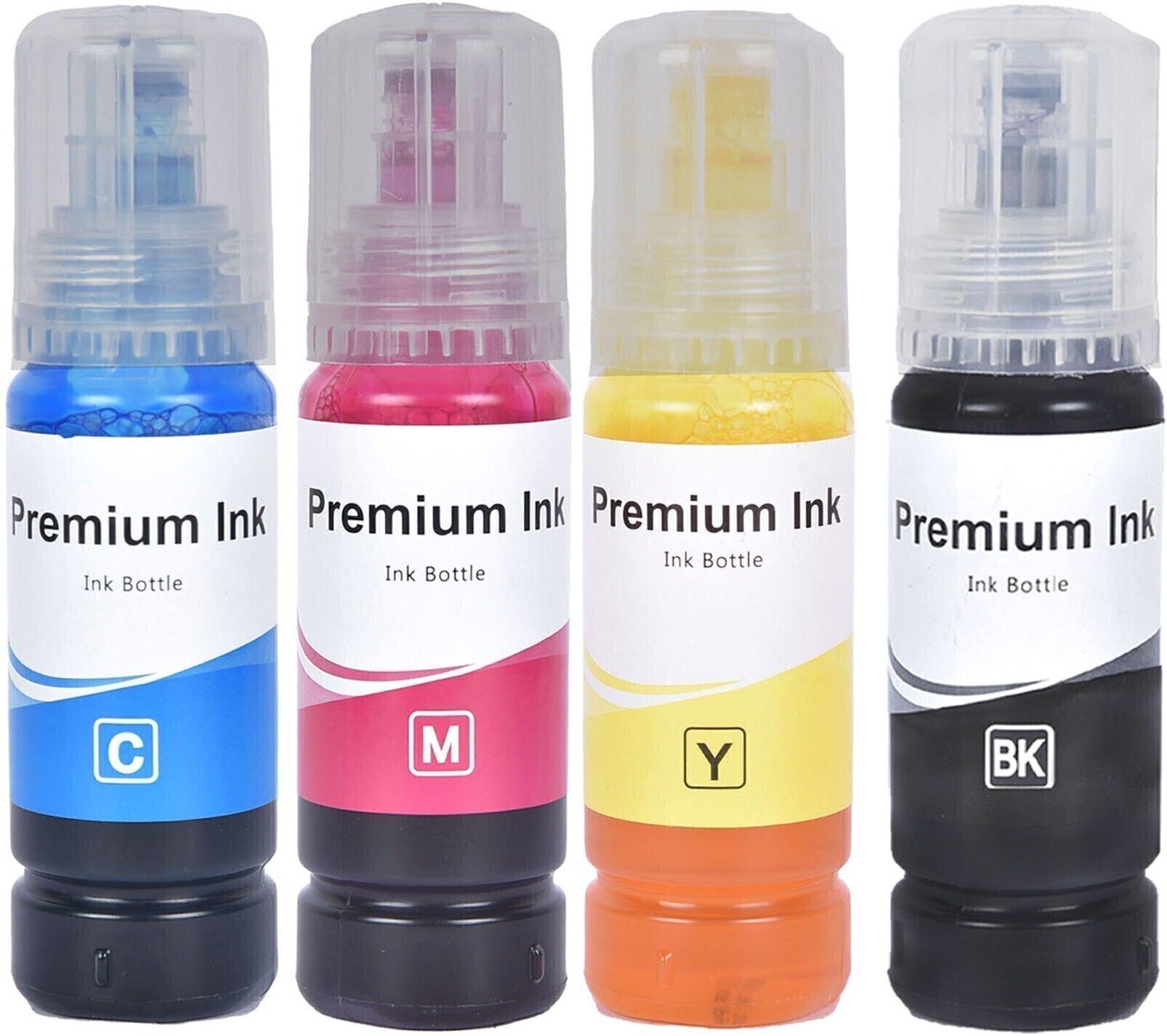 R C Print 003/001 Ink for Epson L3110,L3150,L3250,L3152, L3210 Printer-(C/M/Y/k - 70gm x4) Black + Tri Color Combo Pack Ink Bottle-picture-11