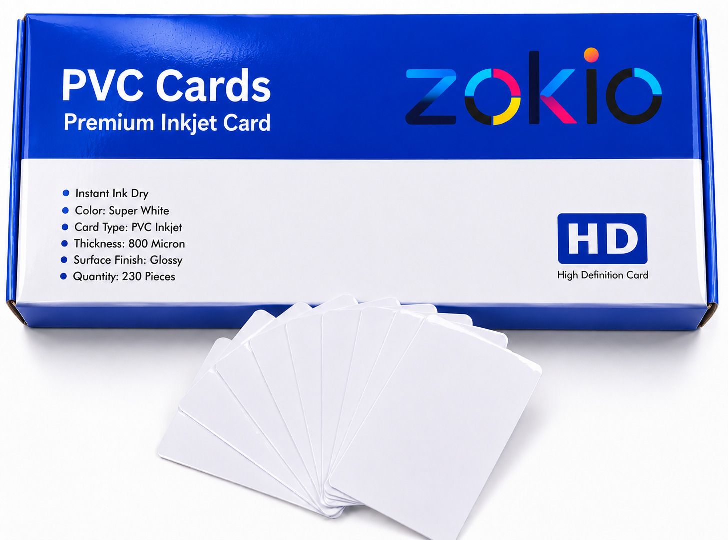ZOKIO Premium White PVC Inkjet Cards for Epsan L8050/L18050 Printers Pack of 230pc White Ink Toner-image-10