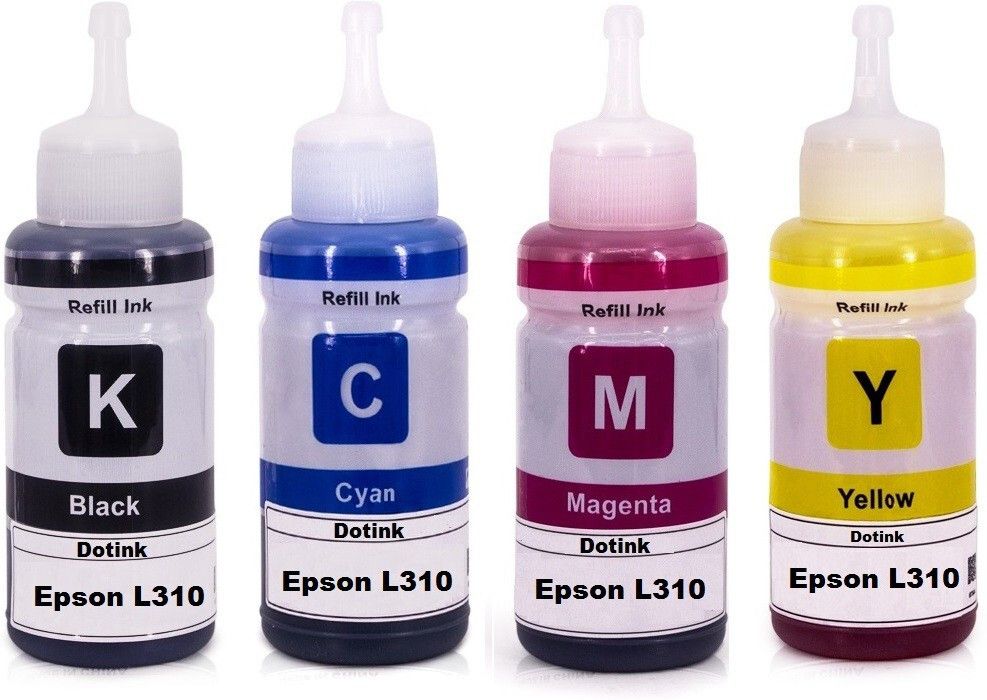 Kosh For L310 Dye Ink Compatible EcoTank Inkjet Printer L130, L, Black + Tri Color Combo Pack Ink Bottle-image-10