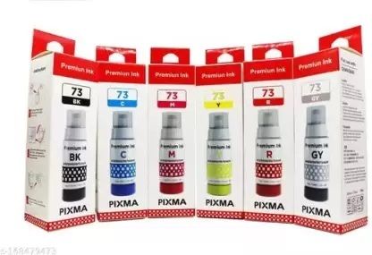 GPN PRINT GI-73 Ink Bottle for Compatible Canon Pixma G570G670,G550 Printers(All 6 Colors) Black + Tri Color Combo Pack Ink Bottle-image-23