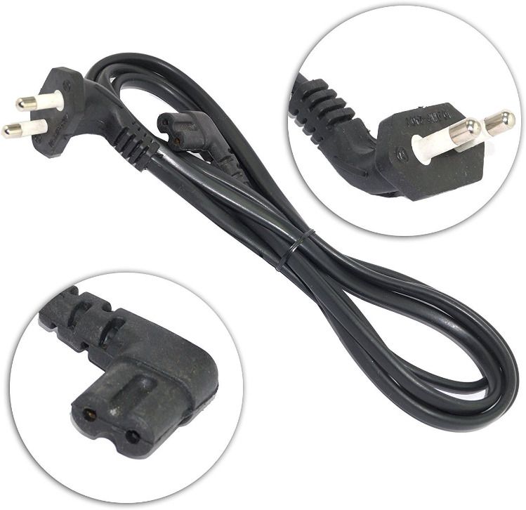 Krishna Toner Power Cord L Shape 90 Degree Universal AC Laptop Power Cable Cord Black Ink Toner