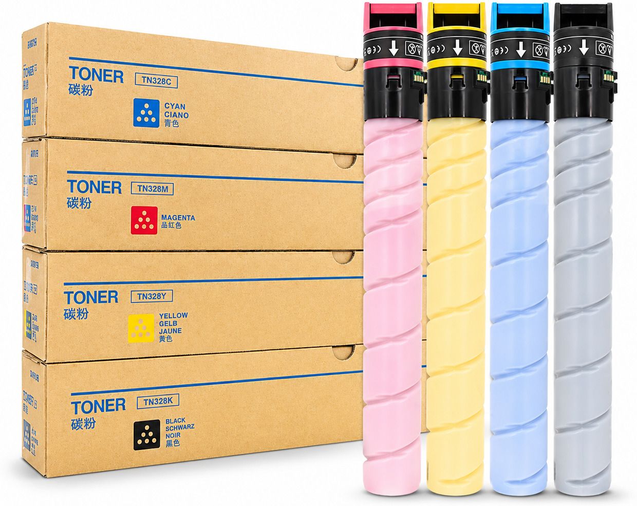 Smart Toner Cartridge TN-328 CMYK Set Compatible with Konica Minolta Bizhub C250i, C300i, C360i Black + Tri Color Combo Pack Ink Toner-image-47