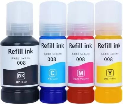 GPN PRINT cartridge 008 Refill Ink Compatible For Epson L6570,Epson L6580,L15150,L15160 Black + Tri Color Combo Pack Ink Bottle-image-34