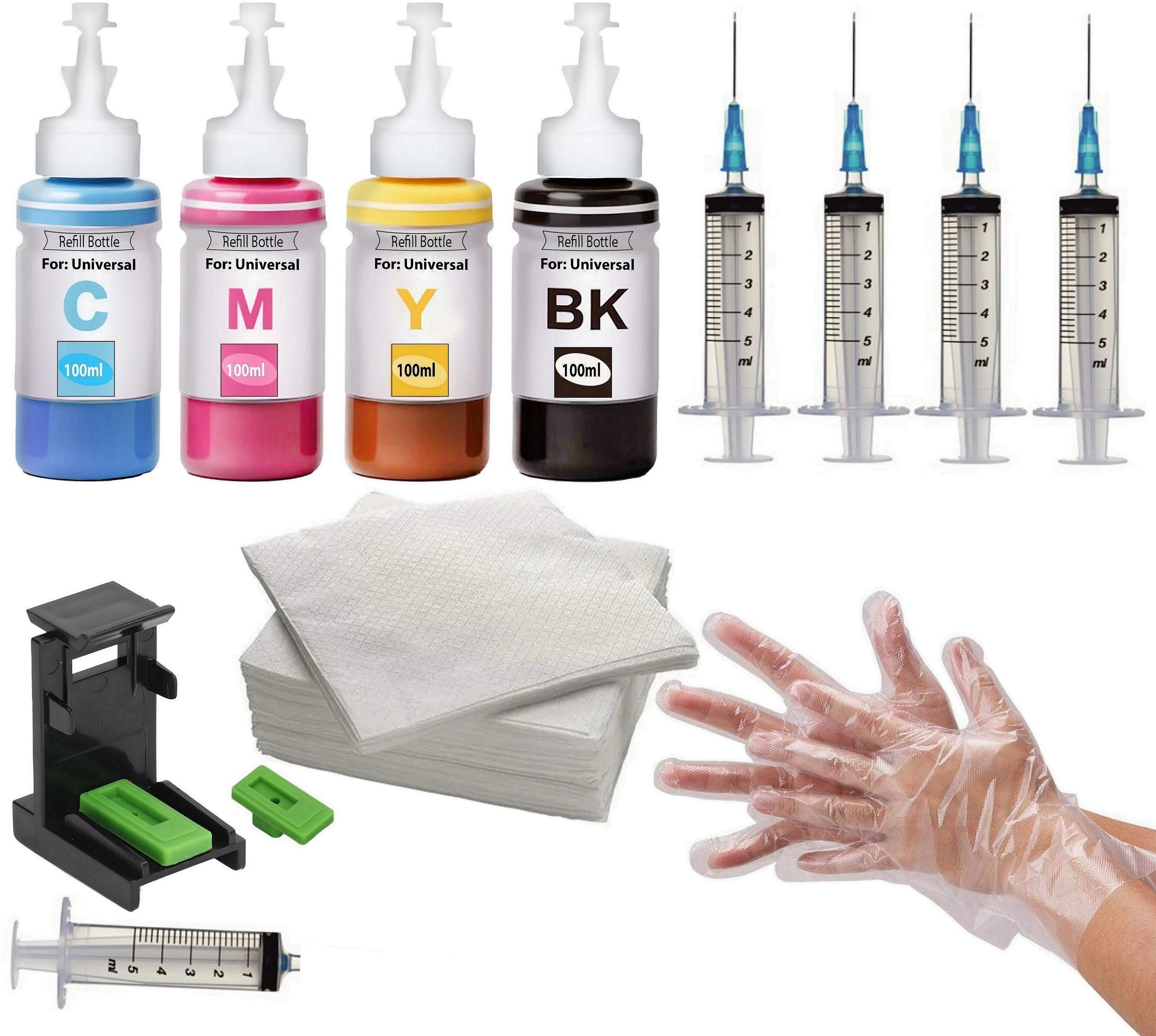 SSTZRKL Refill Ink Kit Compatible For PG88,CL98,PG745,CL746,PG810,PG740 Printer 100ML Black + Tri Color Combo Pack Ink Cartridge-image-14
