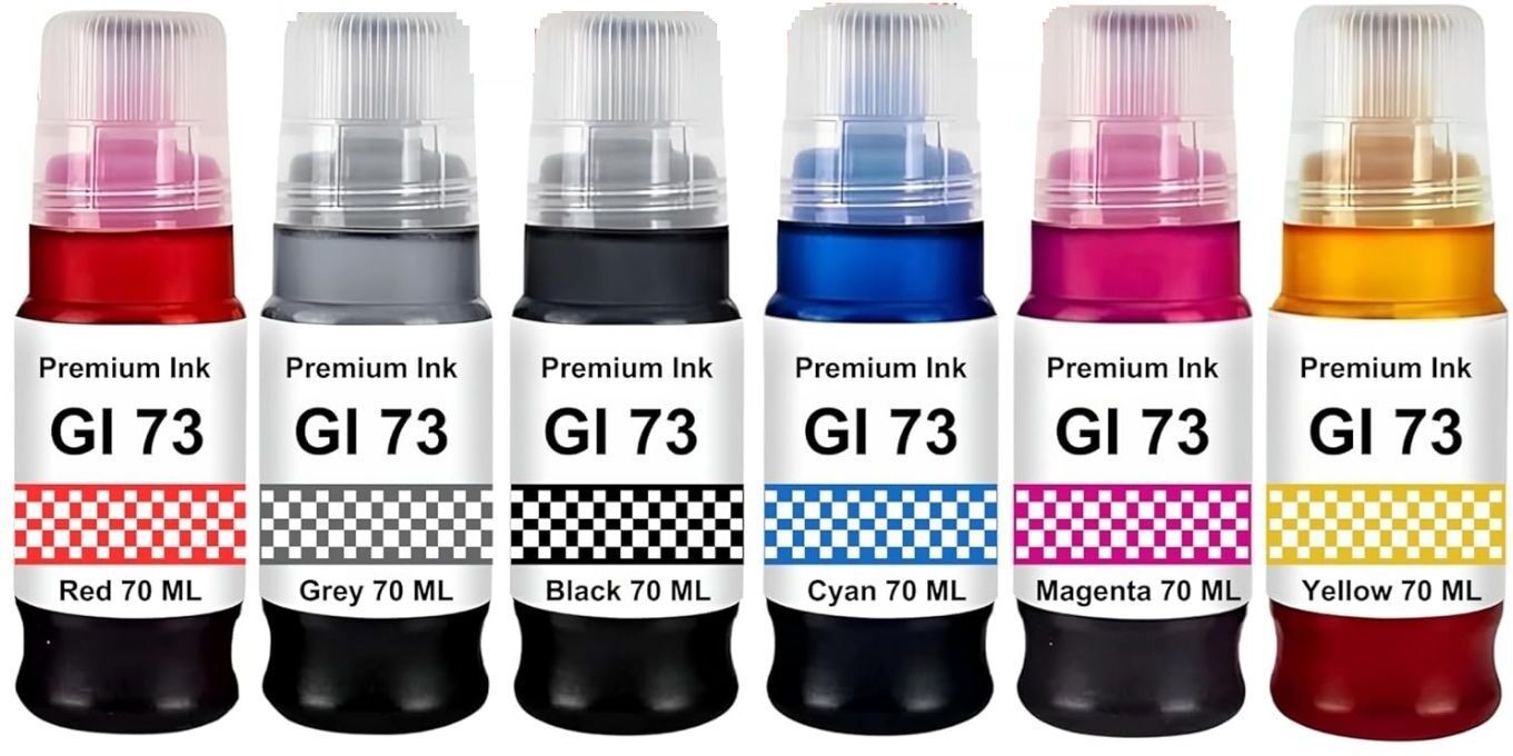 Globe Tech GI-73 Black + Tri Color Combo Pack Ink Bottle-image-35