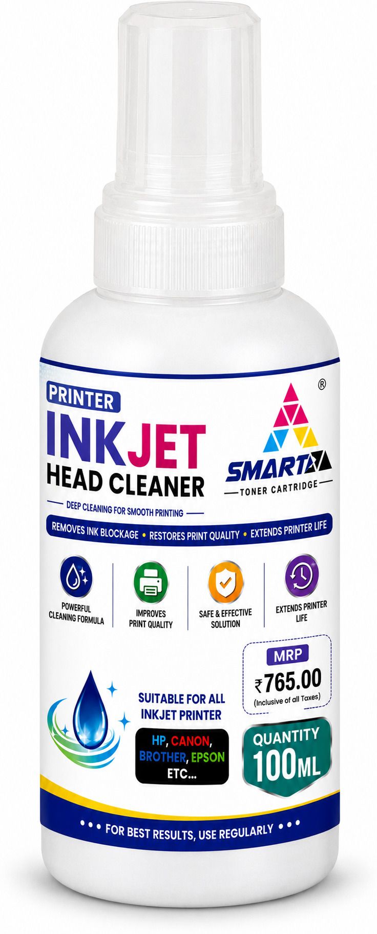 Smart Toner Cartridge Printer Inkjet Head Cleaner, 100 ml Bottle White Ink Bottle-image-41