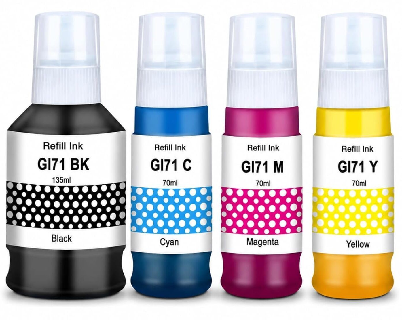 Flicker GI 71 Refill Ink G1020,G2020,G2021,G2060,G3020,G3021,G3060 Printers Black + Tri Color Combo Pack Ink Bottle-image-49