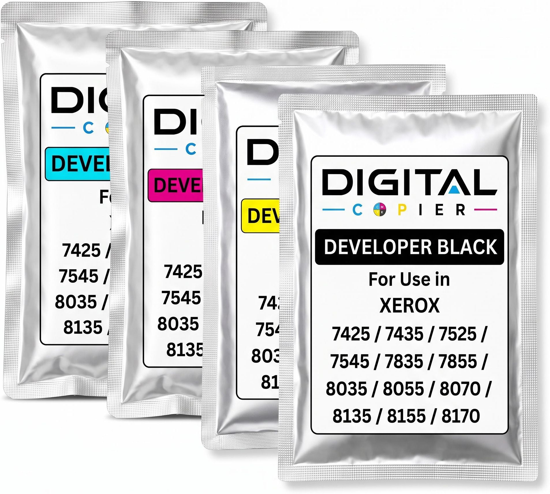 Digital Copier Compatible Xerox CMYK Developer Powder Set 7525 Durable Quality Value Price Black + Tri Color Combo Pack Ink Cartridge-image-23