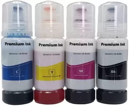 GPN PRINT 003 REFILL INK COMPATIBLE FOR L3110 SERIES - 70ML EACH BOTTLE Black + Tri Color Combo Pack Ink Bottle image 1
