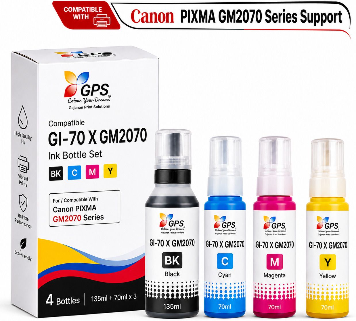 GPS Colour Your Dreams Canon PIXMA GM2070 Series Printer Compatible Ink Bottle Set Black - Twin Pack Ink Bottle-image-22