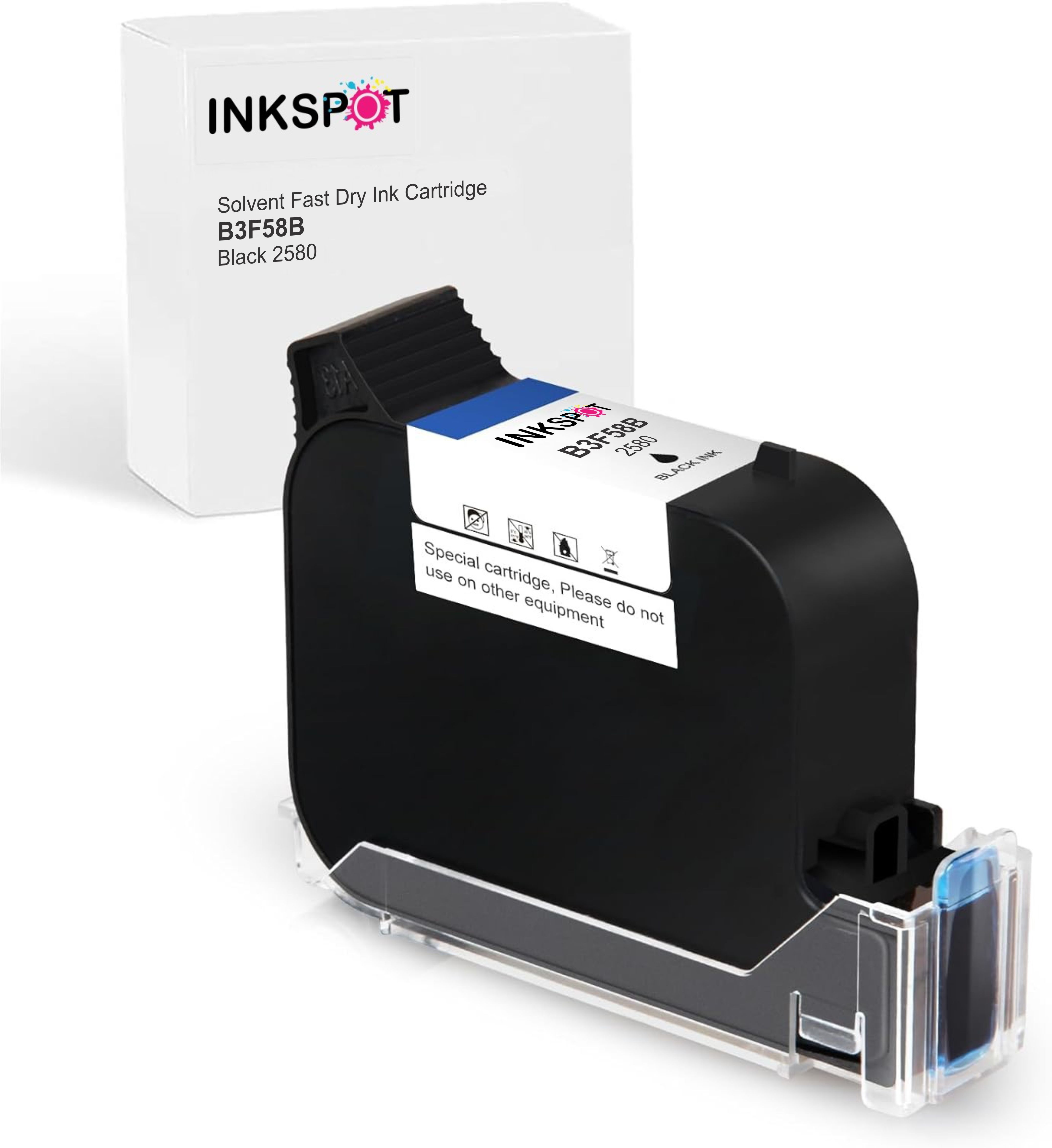 Inkspot B3F58B / 2580 Solvent Black Ink Cartridge Compatible for Handheld Inkjet Printer Black Ink Cartridge-image-37