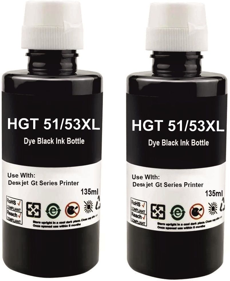 verena 51/53XL Refill Ink Compatible For GT5821/5810 Printers 135mlx2 Black Ink Bottle