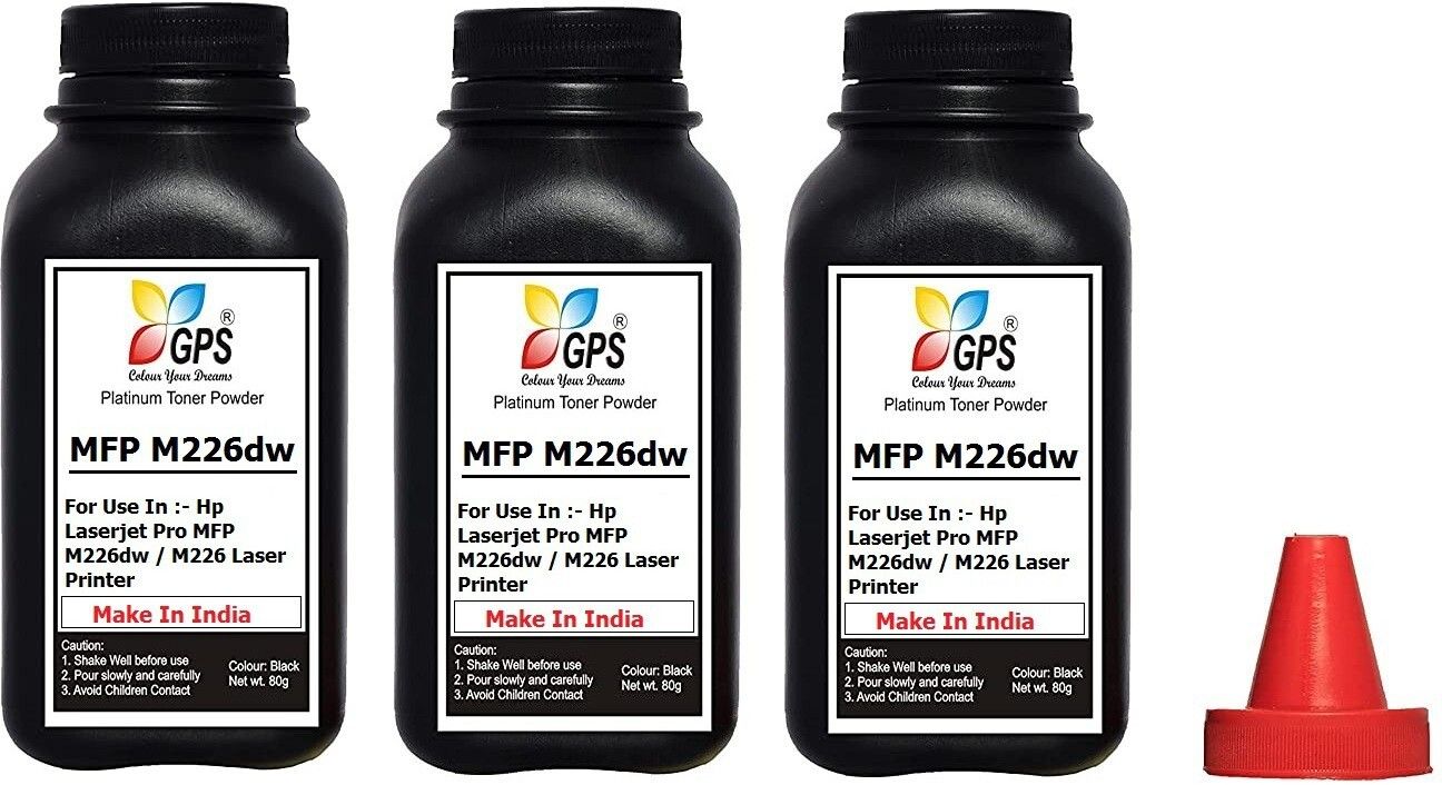 Black HP LaserJet Pro MFP M226dw / M226 Printer Toner Powder Pack Of 3 Bottle Each. 80gms. Black Ink Toner Powder-picture-19