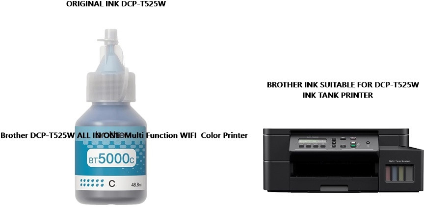 BROTHE Brother DCP-T525W ALL IN ONE WIFI INK TANK Color Printer Cyan Ink Bottle image 1