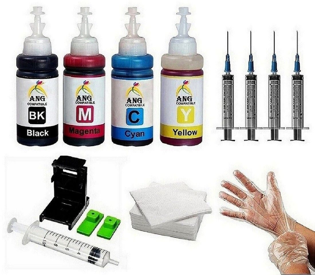 Ang Refill ink For 4511,4512,4513,4516,4520,4521,4522,4523,4524,4525,4526 Black + Tri Color Combo Pack Ink Cartridge-image-6