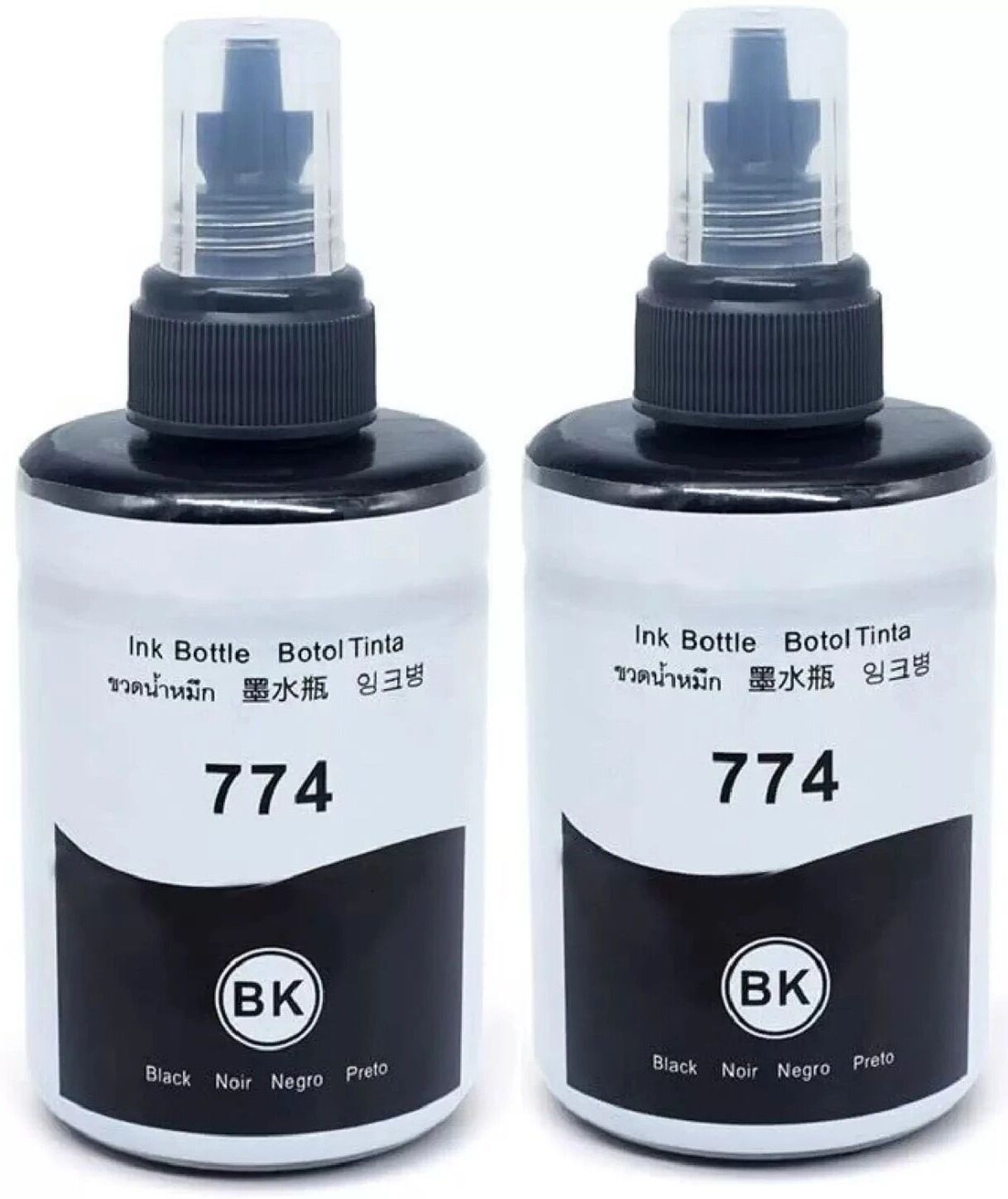 TTUZRKL Ink For Epson Eco Tank T774 -Pack of 2 M100 / M105 / M205 / L655 Black Ink Bottle-image-33