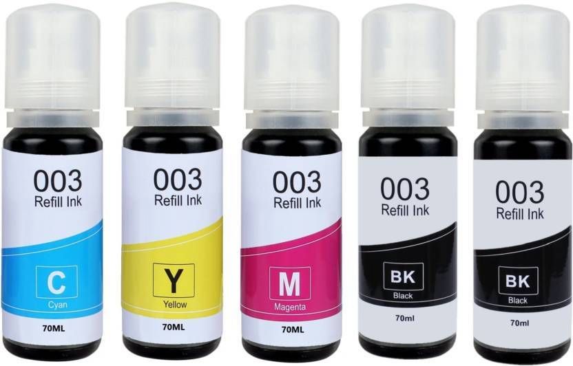OnlyU Refill ink 003 INK USE FOR EPSON PRINTER L3110,L3150,L519 ,L4150,L6170,L1110 Black + Tri Color Combo Pack Ink Bottle-image-43