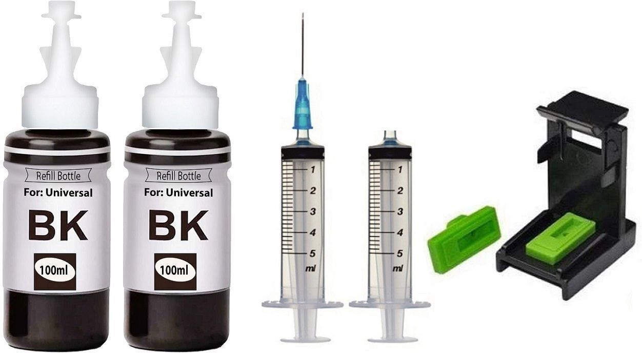 UWVZRKL Refill ink Compatible For PG 47/Cl 57 Cartridge (SuctionTool+Syringe) 100mlx2 Black Ink Cartridge-image-8